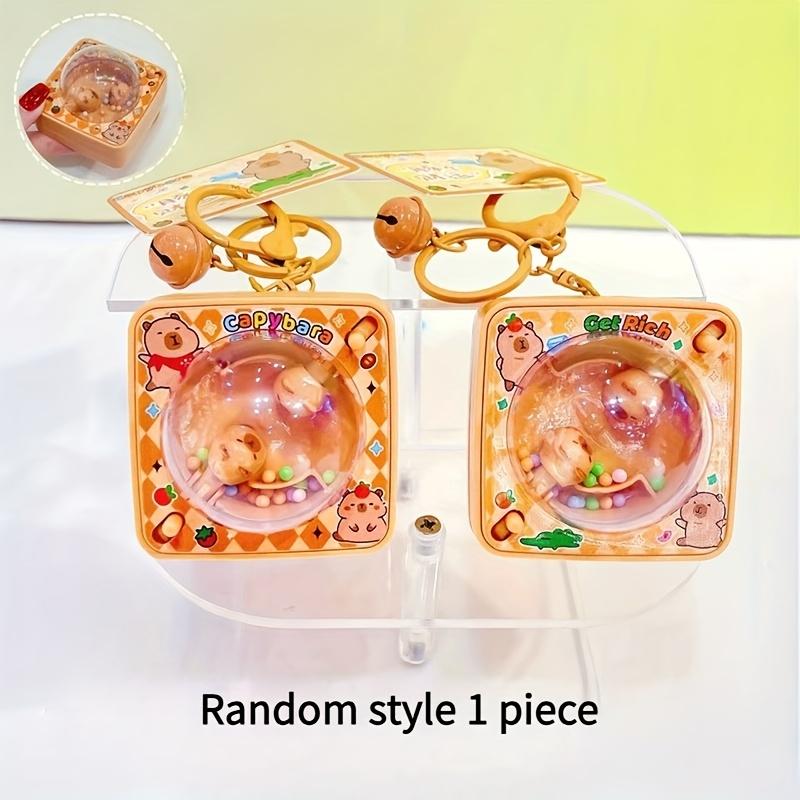 Cute Capybara Fidget Keychain Toys Stress Anxiety Relief Fidget Toys Kawaii Animal Bag Charm Key Chain for Kids Adults