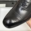 Three Joint Brock Leather Shoes Men'S Business Dress Leather Breathable Suit Groom Wedding Shoes Men'S Leather Shoes Wooden Heel