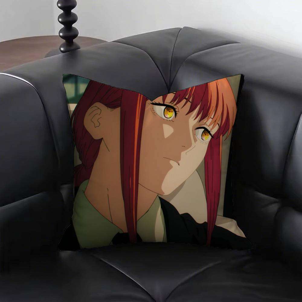Makima Animation Chainsaw Man Pillow Case Sofa Cushion Cover Room Home Decoration