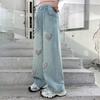 Girls' Jeans Spring and Autumn Children's Pants Women's Fashionable Wide Straight Leg Wide Leg Pants