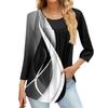 Women's Fashion Casual Three-quarter Sleeve Printed Round Neck Top