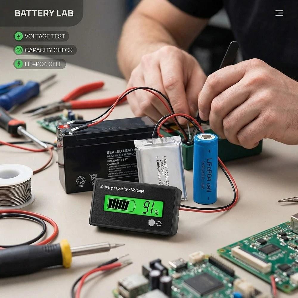 Voltage Meter Battery Capacity Indicator Monitor Voltage Meter  Capacity Monitoring