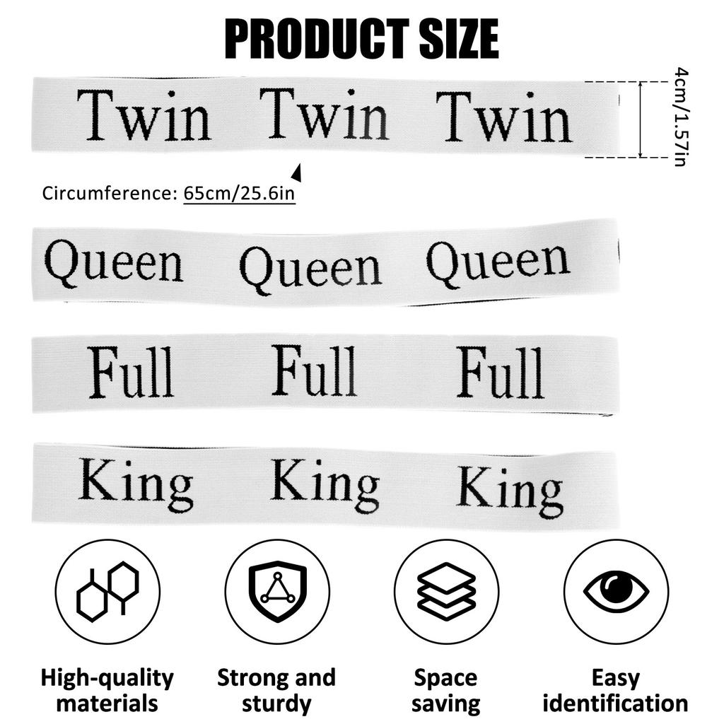 12Pcs Homes Bed Sheet Organizer and Storage Elastic Label Bands Organizers for Linen Closet for Foldable Bedsheet, Pillow Case