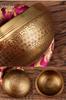Handmade Nepal Singing Bowl with Six-Syllable Mantra for Yoga, Meditation, and Sound Healing - Calming Bronze Buddhist Bowl for Ear Cleansing.