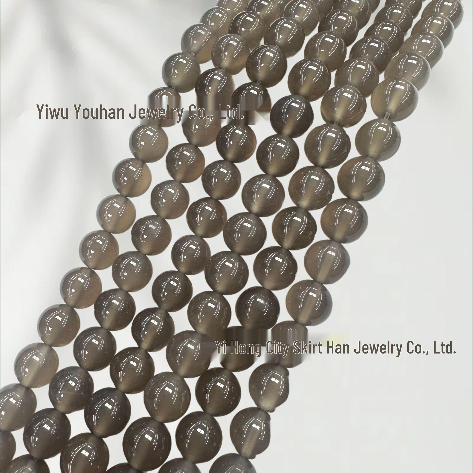 High-Quality Natural Agate Round Beads for DIY Bracelets and Necklaces Gray Agate 6mm