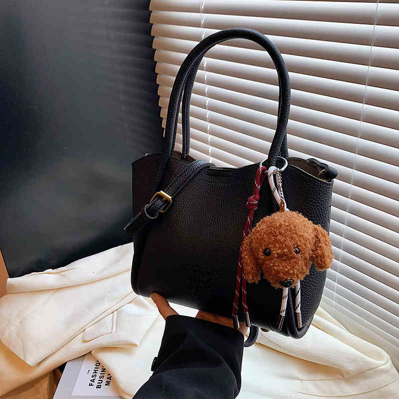 Модные женские маленькие сумки-ведра Классический дизайн с застежкой-защелкой из мягкой — фото 6