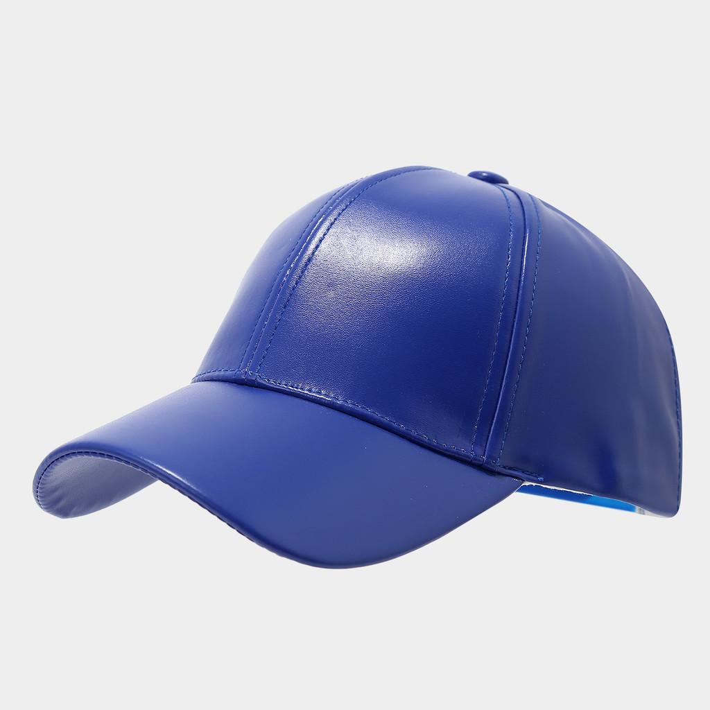 Classic Pu Fabric Baseball Cap With Adjustable Strap And Sun Block For Middleaged Adults