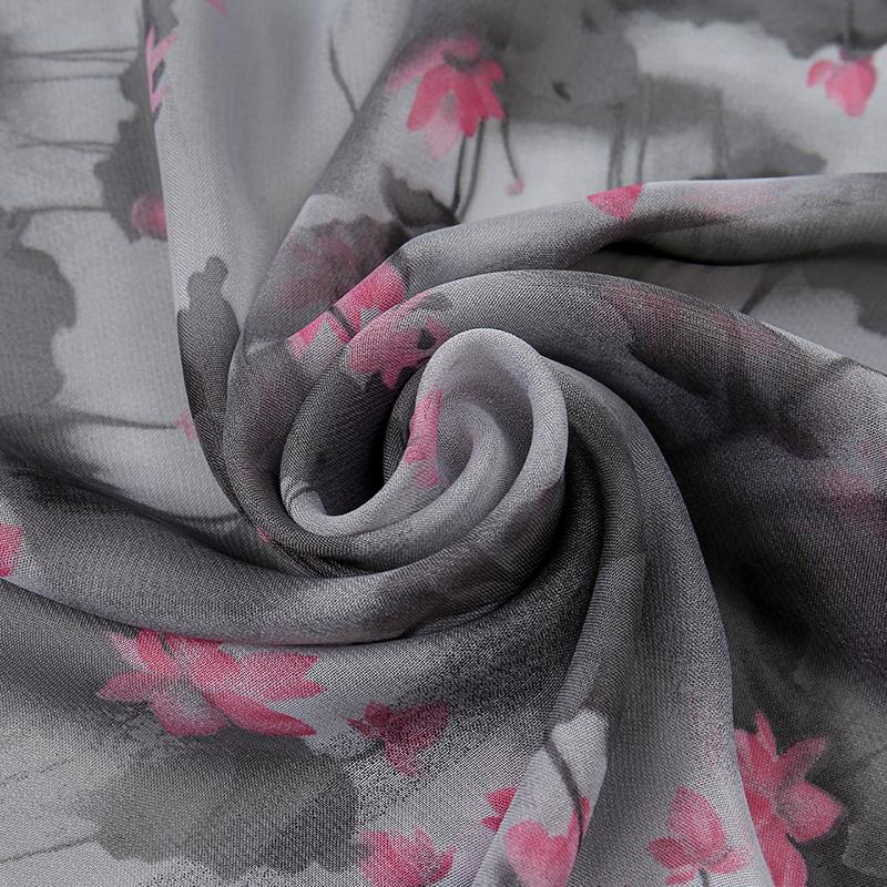 150*50cm New Floral Printed Scarf Women Long Shawl Spring Thin Georgette Hijab Beautiful Flower Pareos Beach Sunscreen Shawl