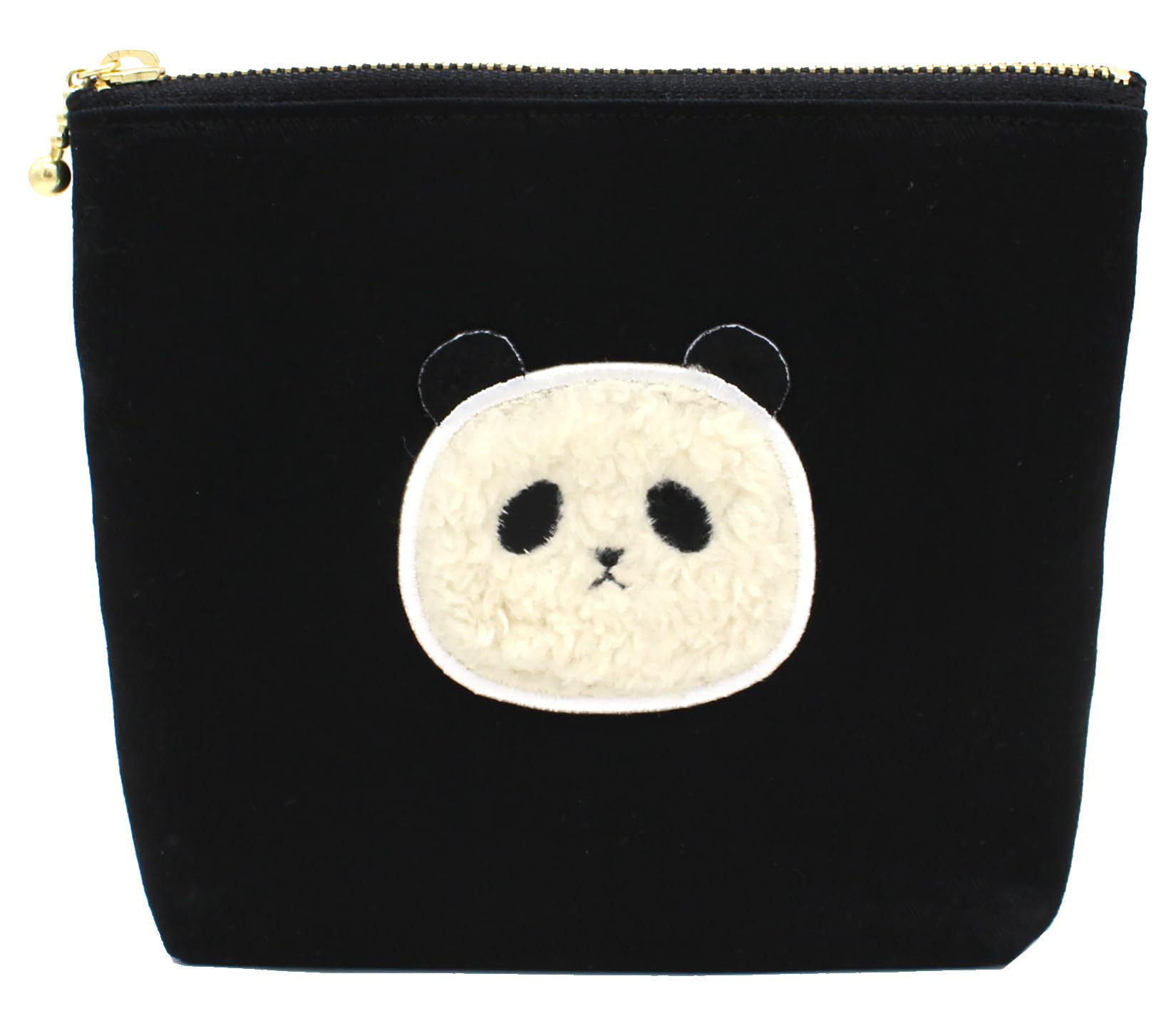 

Miwaki Makeup Small Item Vertical Simple Patch Solid Panda Women s Pouch, Storage, Design, Motif, Black, Design, BK-panda