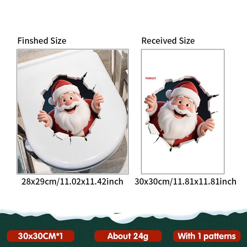 

Santa Claus Christmas Toilet Stickers Merry Christmas Party Decoration 2026 Xmas Bathroom Decor Navidad Natal New Year Gift 2026