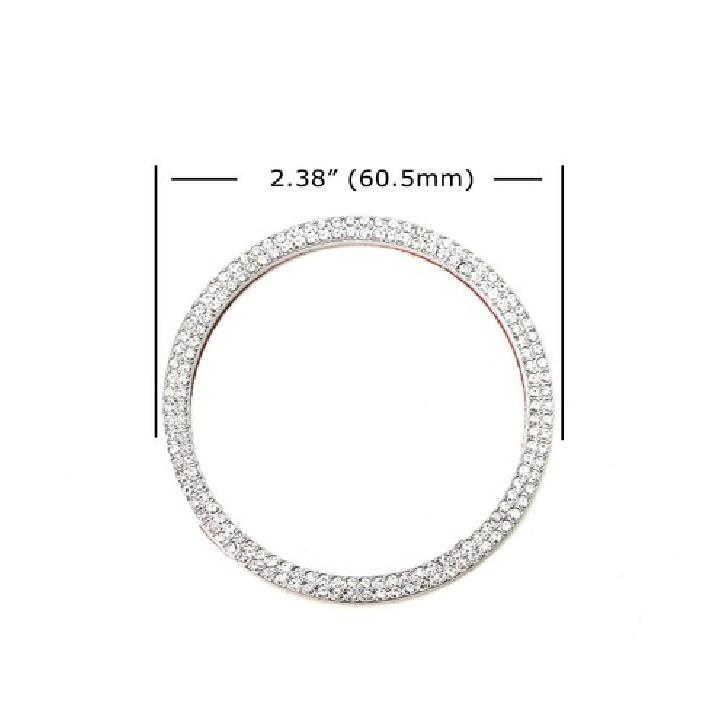 Crystal Silver Dashboard Clock Surrounding Decoration Ring Trim For Porsche