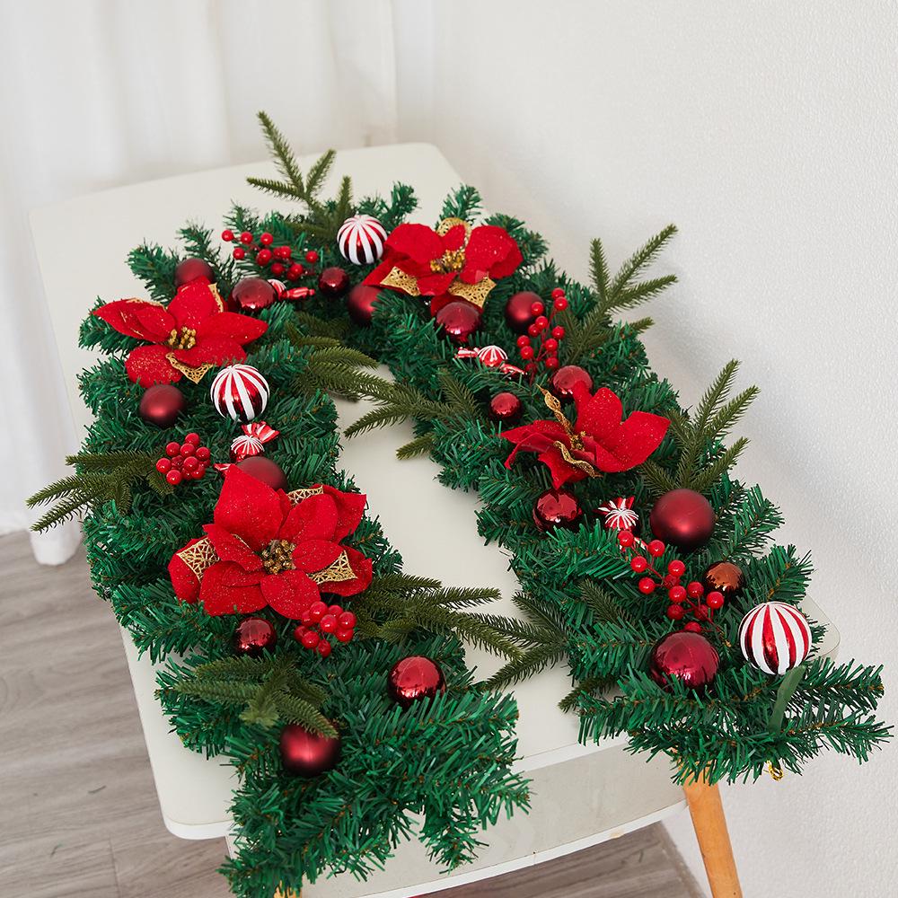 Зашифрованный ротанговый венок и украшения: Рождественская ель и праздничный декор для отелей и торговых центров