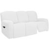 3 Seat Stretch Sectional Recliner Sofa Slipcover With Elastic Bottom Soft Washable Furniture Pet Protector Couch Cover