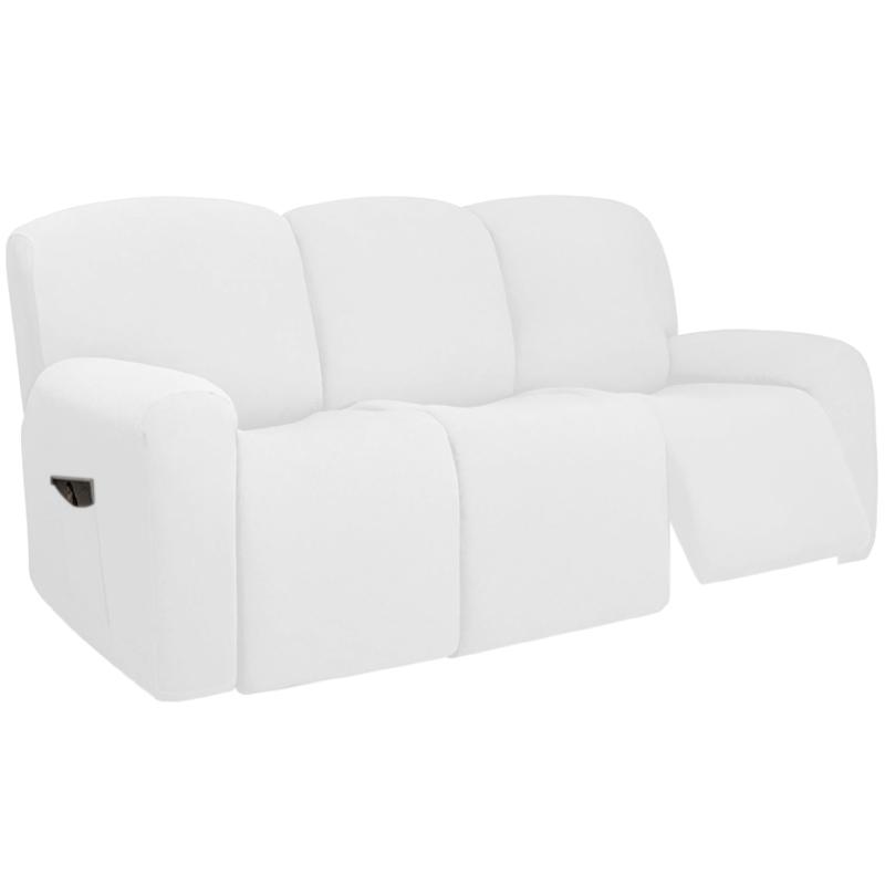 3 Seat Stretch Sectional Recliner Sofa Slipcover With Elastic Bottom Soft Washable Furniture Pet Protector Couch Cover