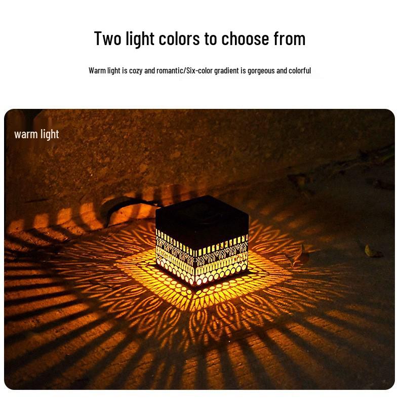 Outdoor Solar Rainproof Wrought Iron Projection Light: Garden Wall & Fence Atmosphere Lamp