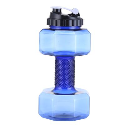 1pc Dumbbell Shape Water Bottle 600Ml Blue Petg Fitness Sports Kettle Weightlifting Cup For Gym Travel Home Office Kitchen Bar