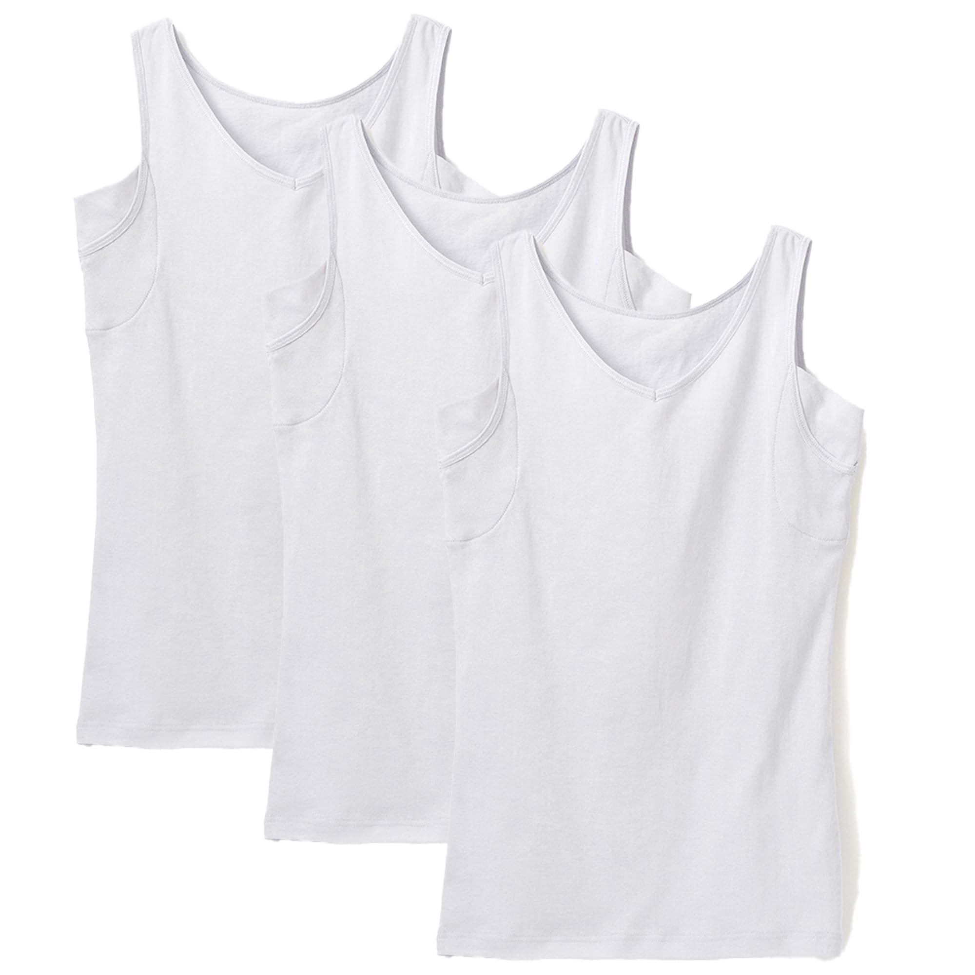 

Shirasagi Knit Dry Skin Cotton Tank Tops with Heavy Sweat Sax 3-Pack 100% Pads, Women s Sweat-Absorbing Underwear, M9491P-E, Medium,