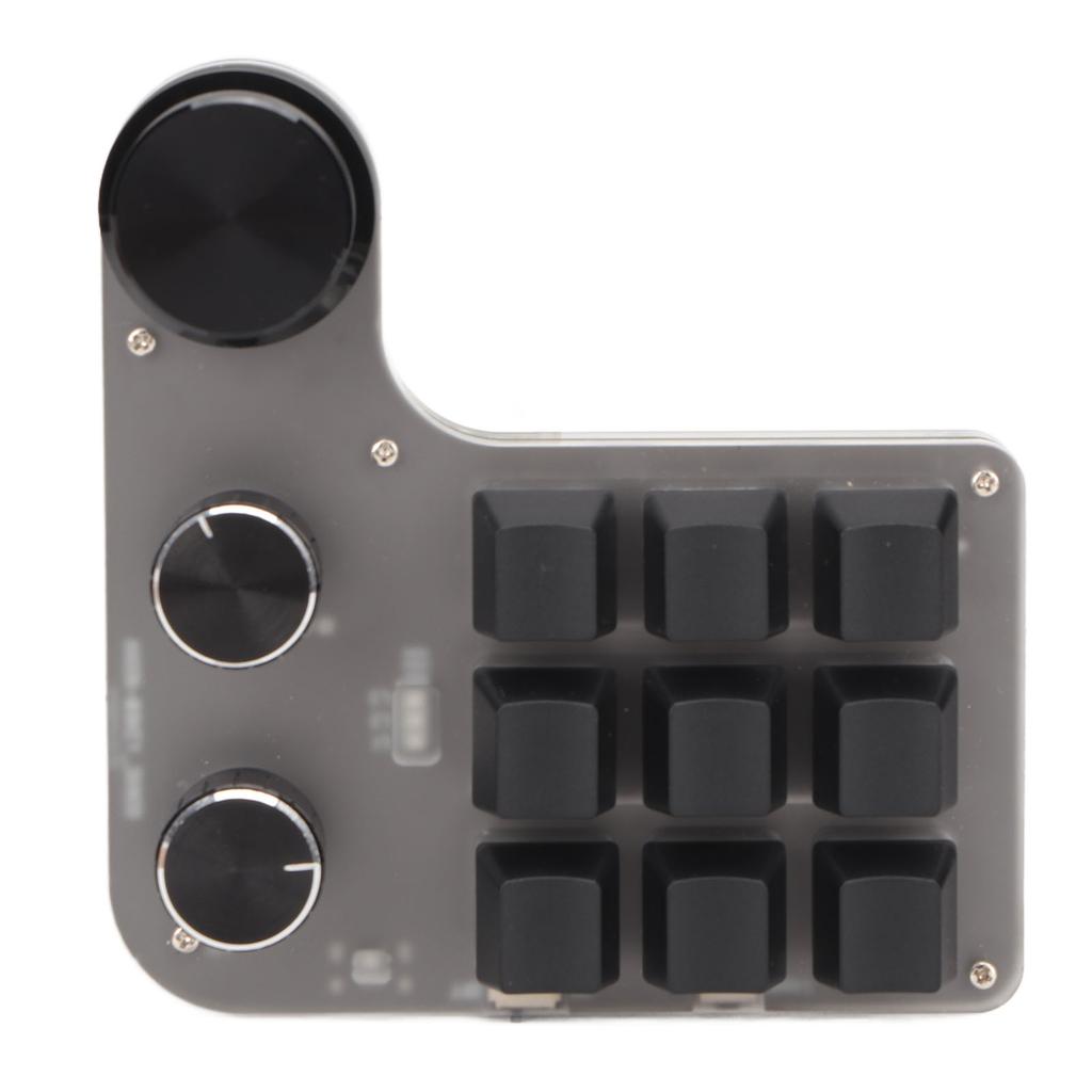 Mini uživatelská klávesnice 9 kláves 3 knoflíky Programovatelná RGB podsvícená programovací makro klávesnice pro počítač