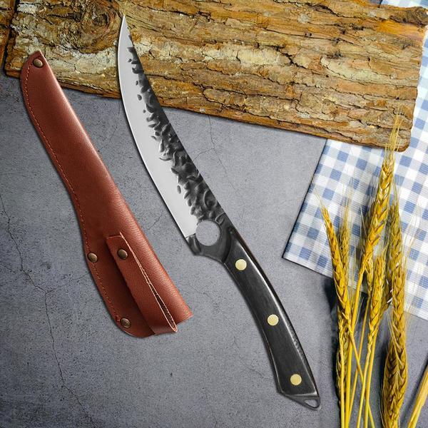 Handmade Forged Stainless Steel Kitchen Knife Fish Sculpture Knives Boning Knife Cleaver