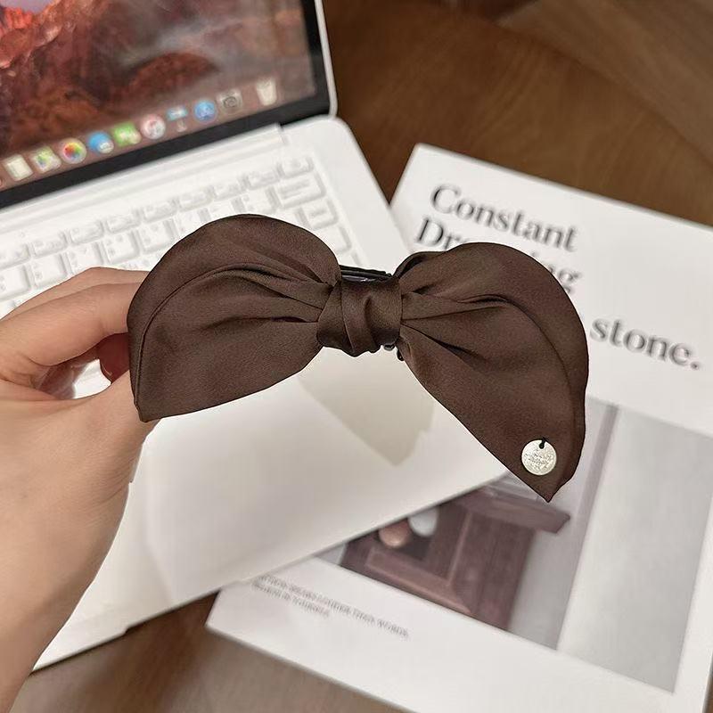 High-Volume Satin Bow Banana Clip for Women: Vertical Ponytail & Updo Headwear