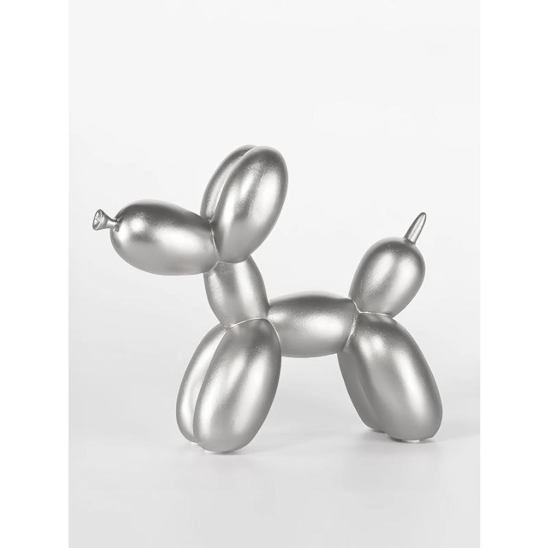 1pc Handmade Resin Balloon Dog Statue Ornament - Cute White Animal Sculptures for Home Decoration and Valentine's Day Gifts, Bir
