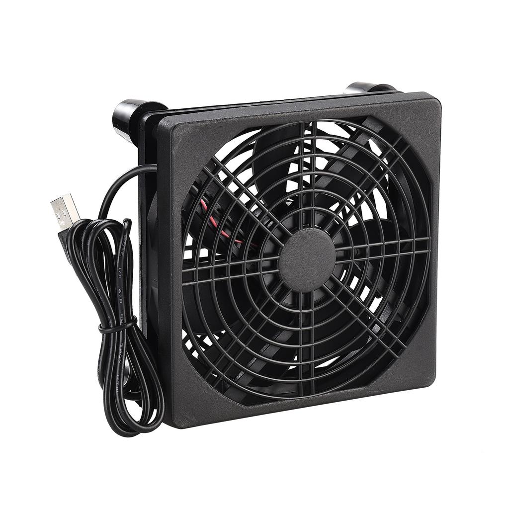 USB Router Cooling Fan Fit for AC88U R7000 Set Top Box Cooling Fan with Double Side Plastic Net Foot Pads 12cm