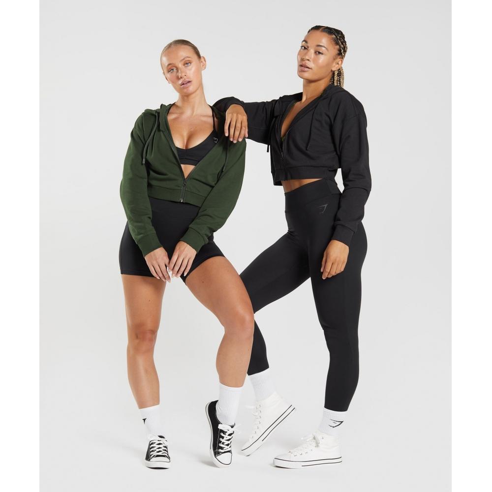 Gymshark Sweat à capuche zippé court GS Power Noir B3A9X BBBB acheter à prix bas - livraison gratuite, avis réels avec des photos