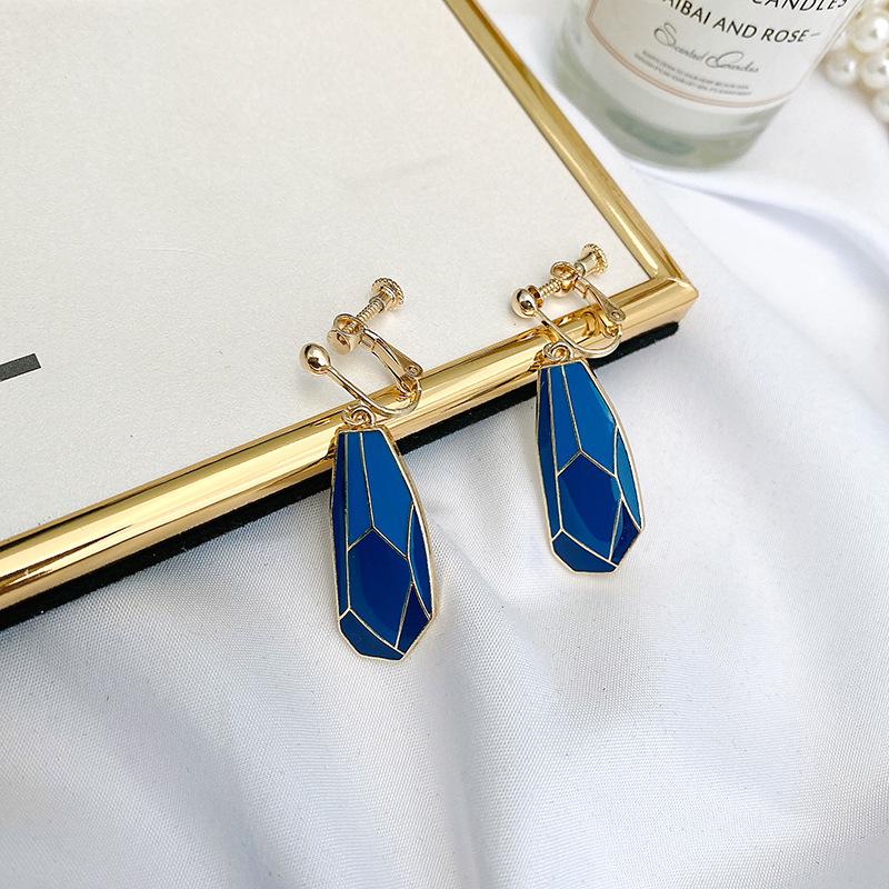 

Korean Style 925 Silver Gem Dangle Needle Stud Earrings - Long Women s Earrings B317