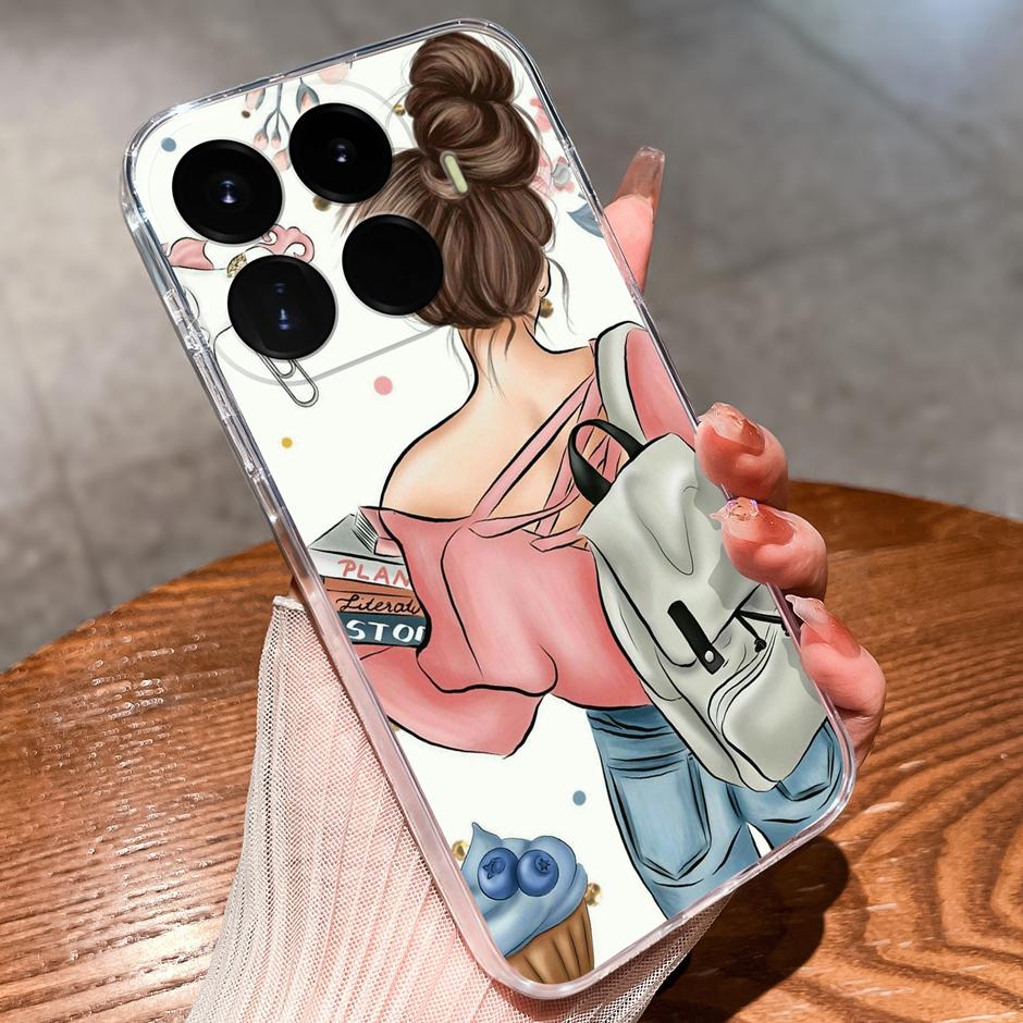 Case For Xiaomi17T 17Ultra Beautiful Flower Astronaut Anti-Fingerprint Transparent Shell For Xiaomi 17T 17 Ultra Coque Funda