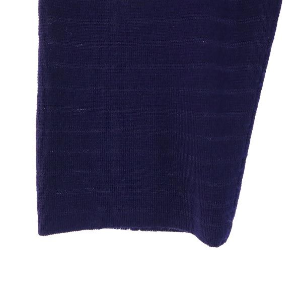 YVES SAINT LAURENT Made in Japan Wool Blend border Long sleeve V-neck knit cardigan Women Used