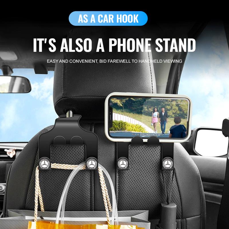 Car Seat Headrest Hook Multifunctional Storage Mobile Phone Holder For Mercedes Benz AMG W124 W202 W203 W204 W210 W211