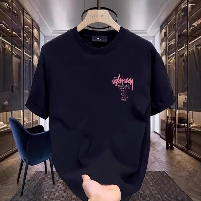 American Retro Trendy Brand Casual Versatile Short-Sleeved T-Shirt Men'S Heavy Pure Cotton Loose Lazy Style Top