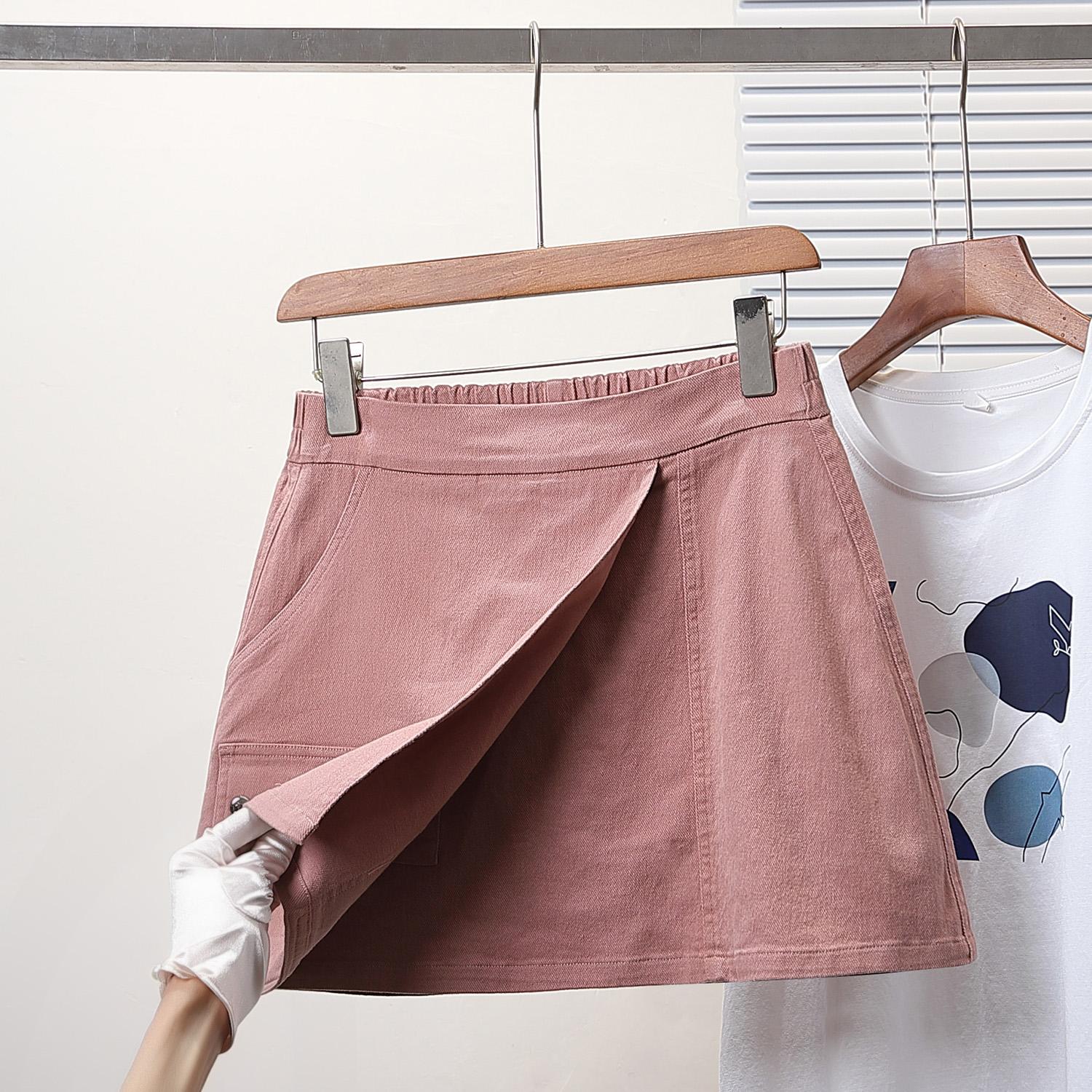 

DIMANAF Женские шорты больших размеров Летние свободные короткие джинсы Базовые с высокой посадкой и карманами Штаны Эластичная талия Макси 3XL розовый