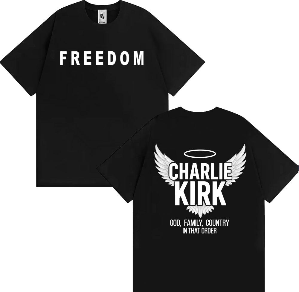 Prayers Up for Charlie Kirk Freedom T Shirt Unisexs Clothing Harajuku Y2k High Street Tshirts Unisex Casual Comfort Oversized Tshirt
