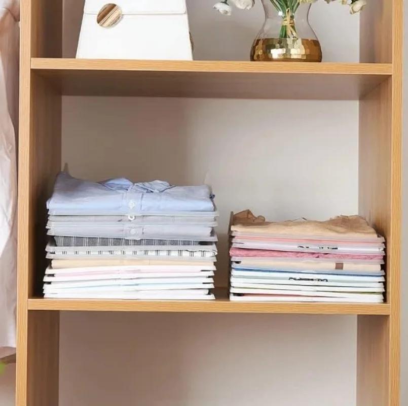 Shirt Organizer T Shirt Folder Board Clothing Lazy Folding Board Dividers Stackable Multi-Functional Wardrobe Storage Goods