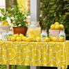 4 Pack Lemon Tablecloth Lemons Summer Party Tablecover Rectangle Table Cover 51 x 86 " Yellow Lemonade Disposable for Lemon Theme Birthday Party