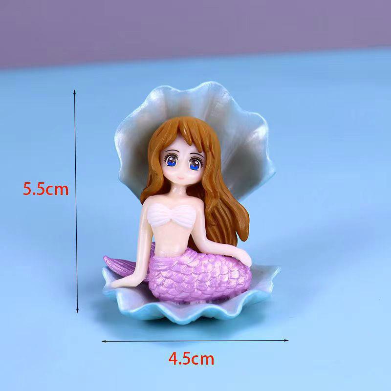 Aquarium Decoration Plastic Fish Tank Little Mermaid Ornament Miniature Figurines DIY Cake Decor Desk Craft Accessories