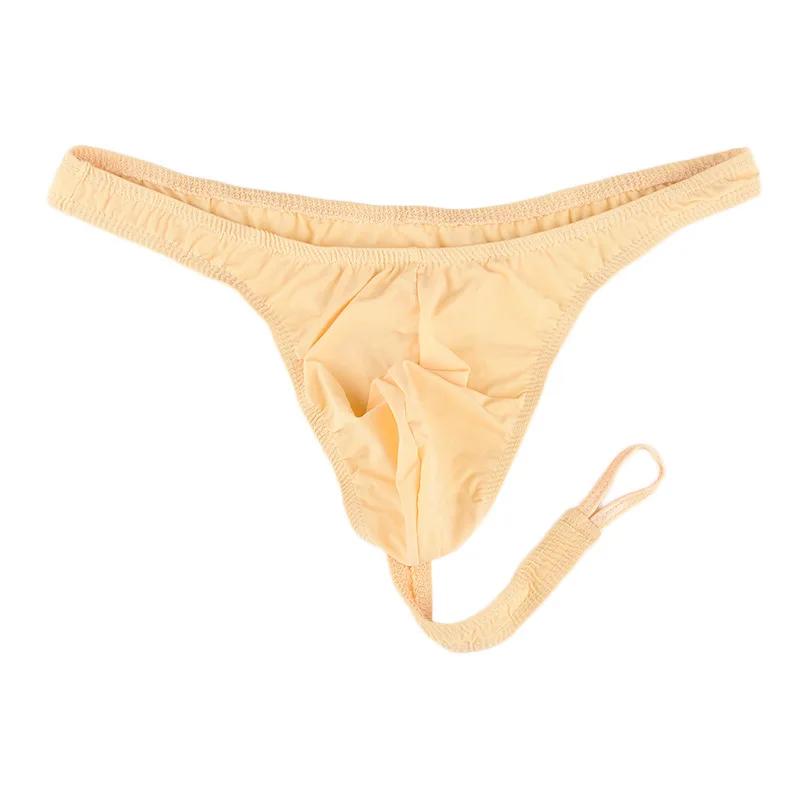 Men's Sexy Sissy Thong with U Convex Pouch G-String Briefs Underpants Gay Jockstrap Ring Penis Sexy Underwear