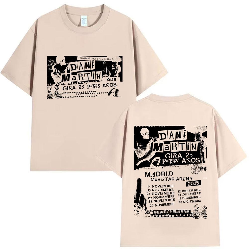 Rock Band Dani Martin Tour 20252026 Merch T Shirts Mens Vintage Oversized Cotton Tshirt Hip Hop Punk Gothic Tees Streetwear