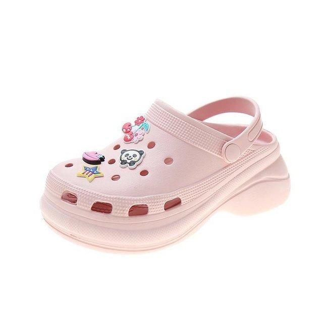 

Летние женские сандалии с толстым дном, дырявые туфли, женские домашние тапочки Baotou с толстой подошвой, уличные пляжные сандалии для женщин 40-41