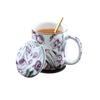 Bone China Kaffeetasse und Untertasse mit Löffel Blumenteetasse Keramik Teetasse Exquisite Teesets für Zuhause Büro