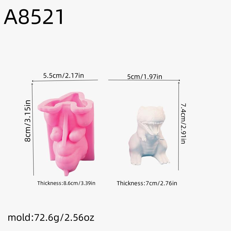 3D Horse, Duck, Alpaca, Dinosaur Animal Series Plaster Figurine Silicone Mold DIY Cement Plaster Dinosaur Animal Mold