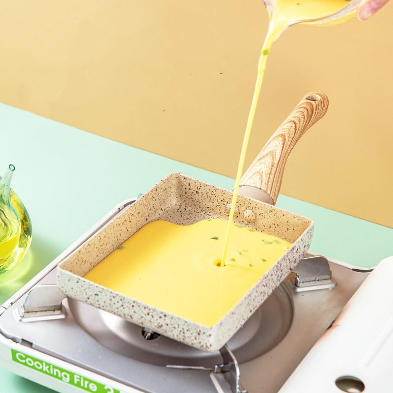 Maifan Stein Antihaft Tamagoyaki Bratpfanne Induktionsherd Gasherd Pfannkuchen Omelettpfanne Kochtopf Küchengeschirr Utensilien
