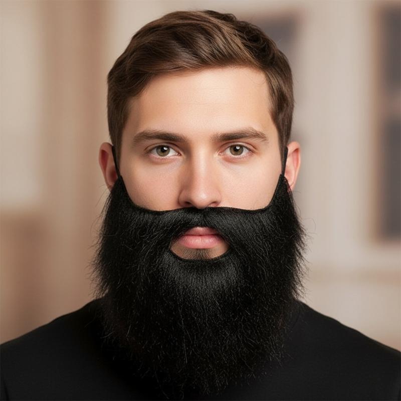 3Pcs Natural Looking Plush Mustache Fashion Costume Accessory For Cosplay Halloween Event Soft Adjustable Face Props