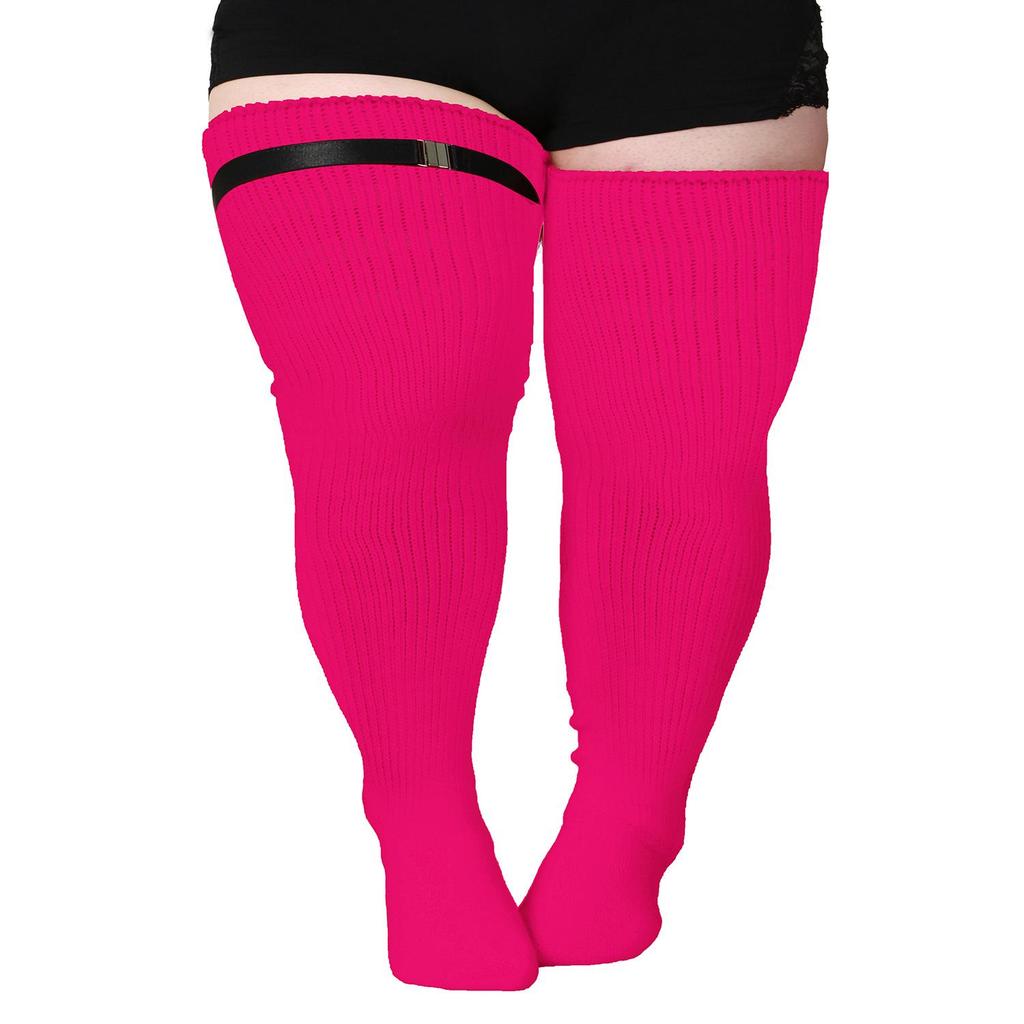 Plus Size Women's Compression Knee-High Socks - Extra Thick Over-the-Knee for Autumn/Winter