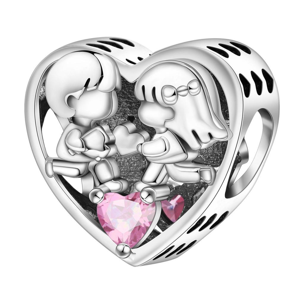 Trendy Heart Shaped Zircon Beads for Bracelet and Necklace Making
