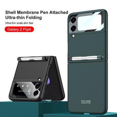 Ultra Thin Matte Case For Samsung Galaxy Z Flip 4 Case With Pen Hard Pc Shockproof Cover Camera Lens Screen Glass Film For Flip4