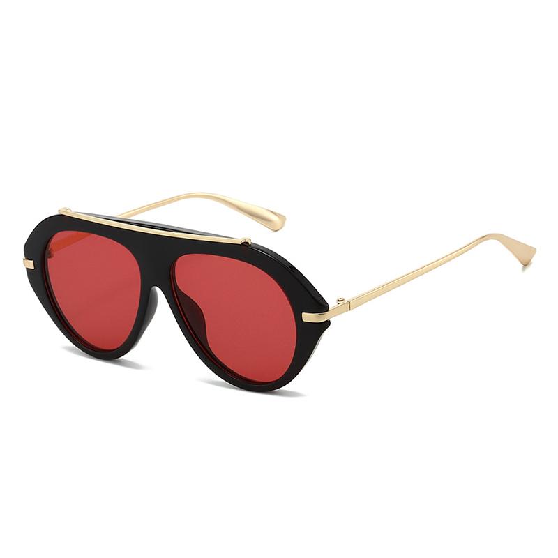 

Vintage Patchwork Ins Popular Fashion Oversized Pilot Sunglasses Women Shades UV400 Retro Gradient Men Blue Green Sun Glasses As picture