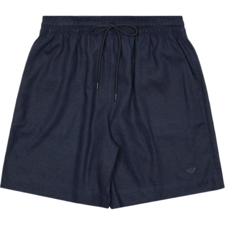 

Emporio Armani SS25 Solid Color Linen Blend Drawstring Beach Shorts Men shorts Armani-Blue EM000681-AF12356-UB102 L