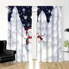 Snowman Christmas Print Curtains Polyester Fabric Suitable Bedroom Living Room Decoration Curtain For Area Made Of Machine Washable